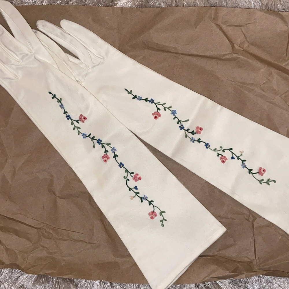 Vintage NIB Embroidered Gloves made in France Michael Swiss